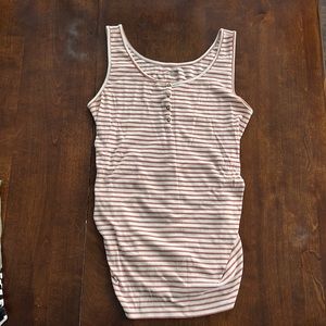 Old Navy Maternity Rib-Knit Side-Shirred Henley Tank Top